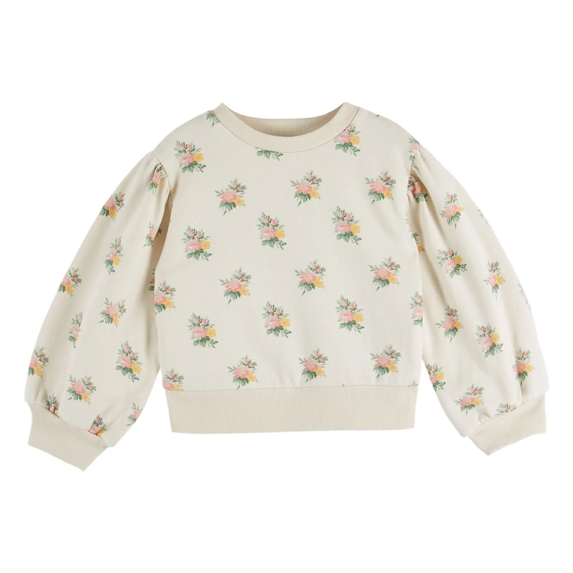 Emile et Ida - Organik pamuk çiçek desenli sweatshirt | Ecru