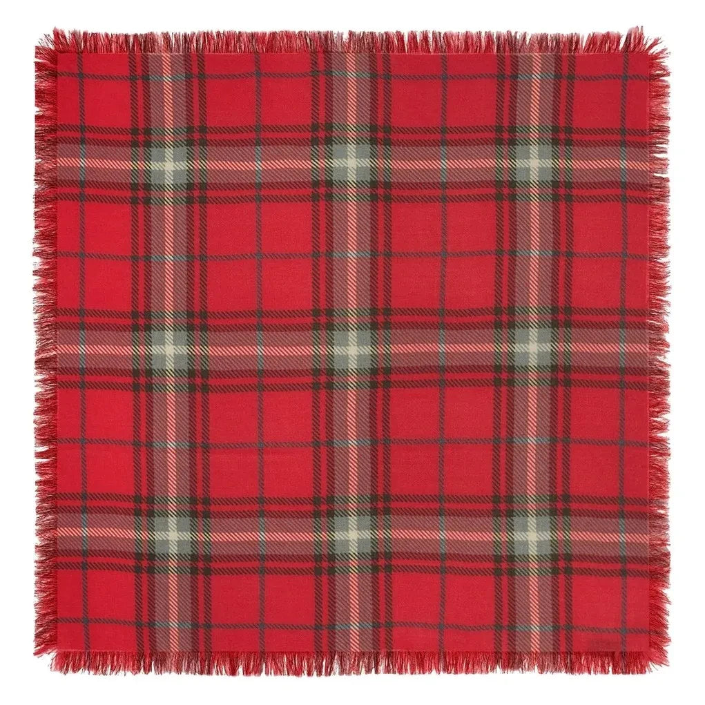 Bompard - Swann Tartan Kaşmir Mini Atkı | Kırmızı