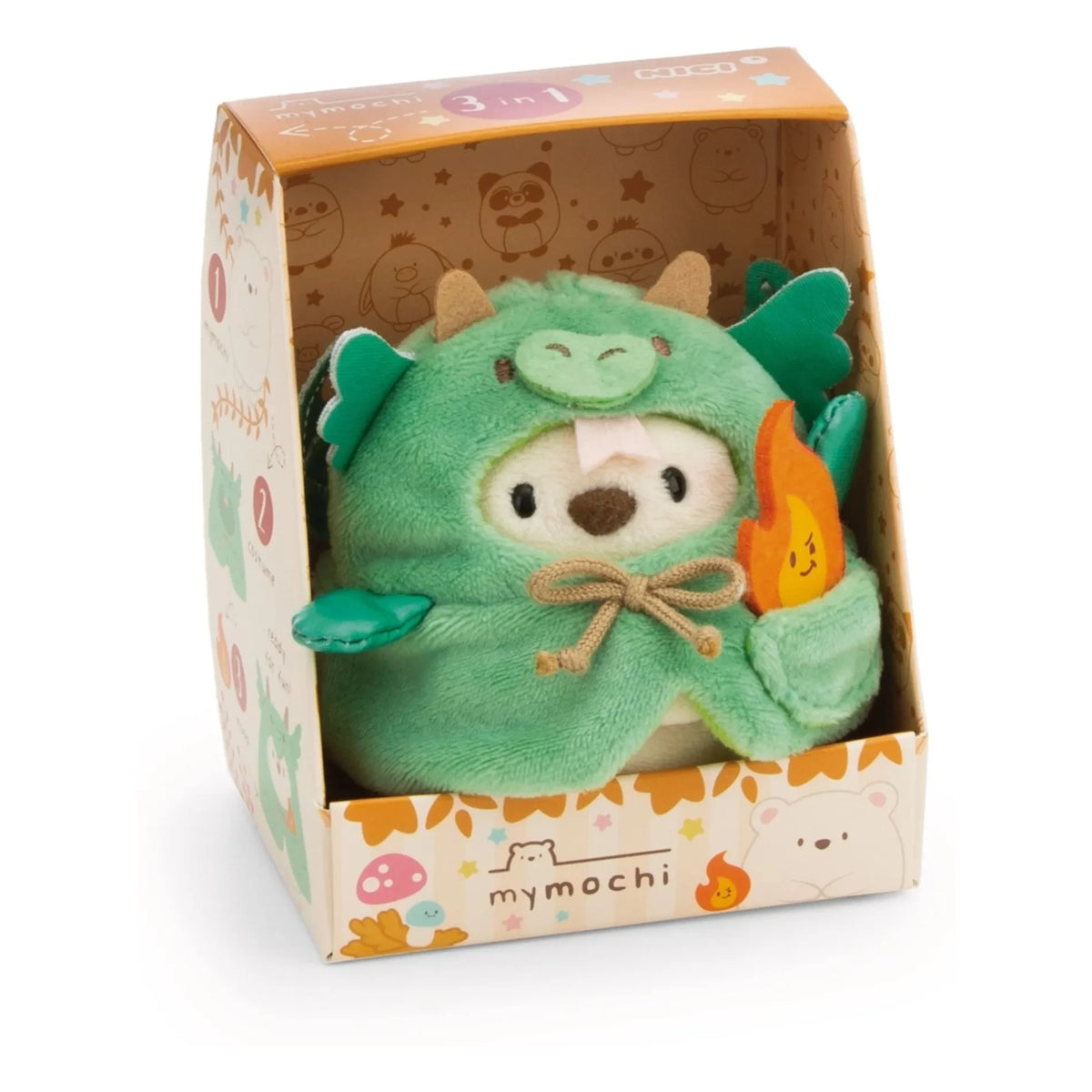 Nici - Snono Beyaz Ayı peluş Dragon kostümüyle | Yeşil
