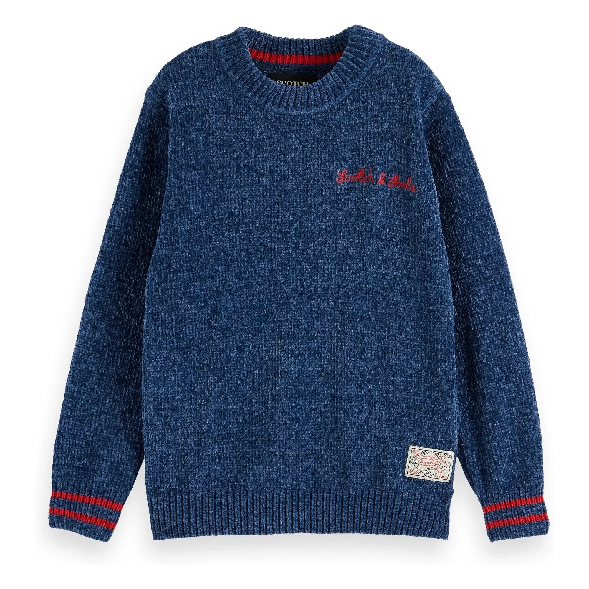 Scotch & Soda - Şönil Örgü Bisiklet Yaka Kazak | Mavi