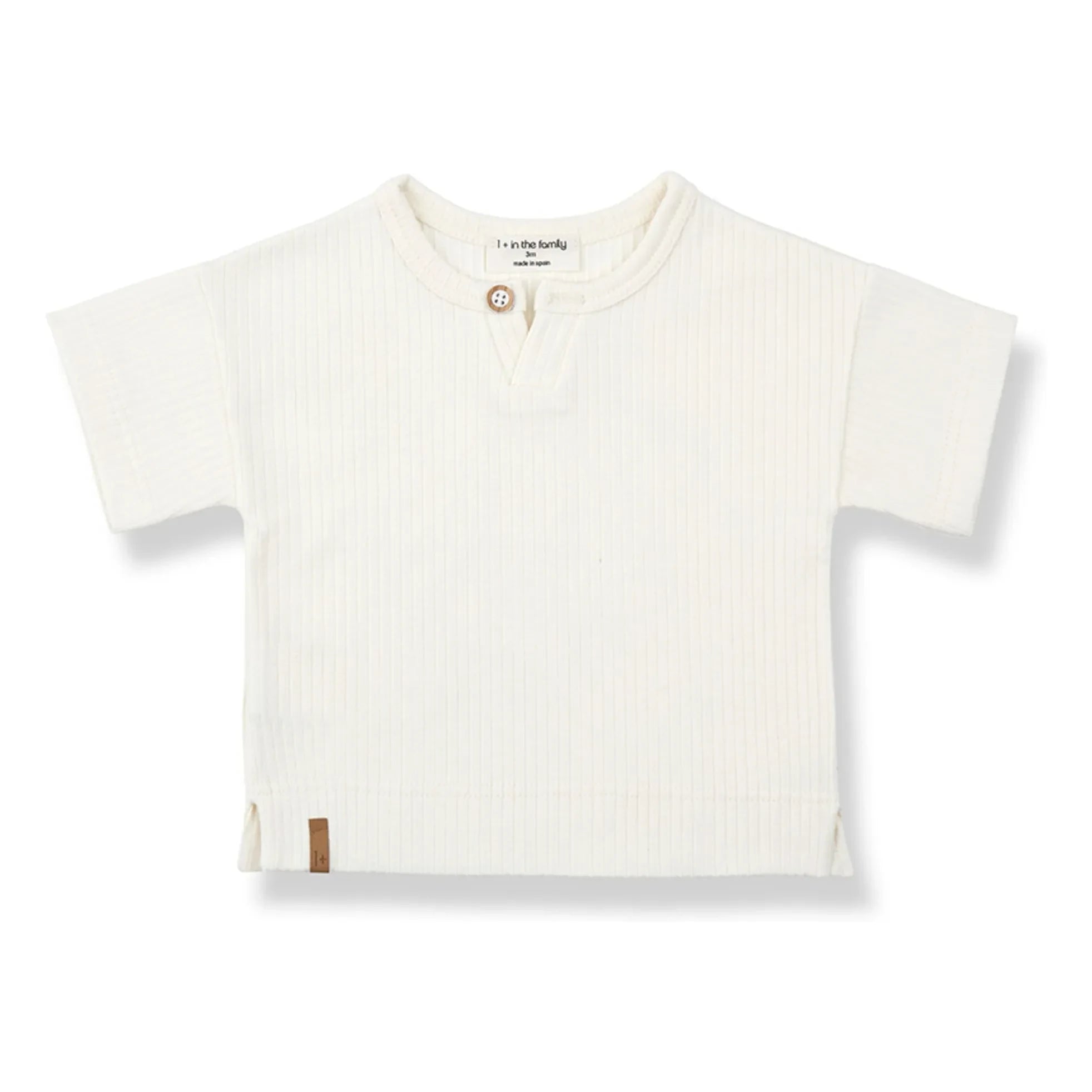 1+ in the family - Vilanova fitilli T-shirt | Beyaz
