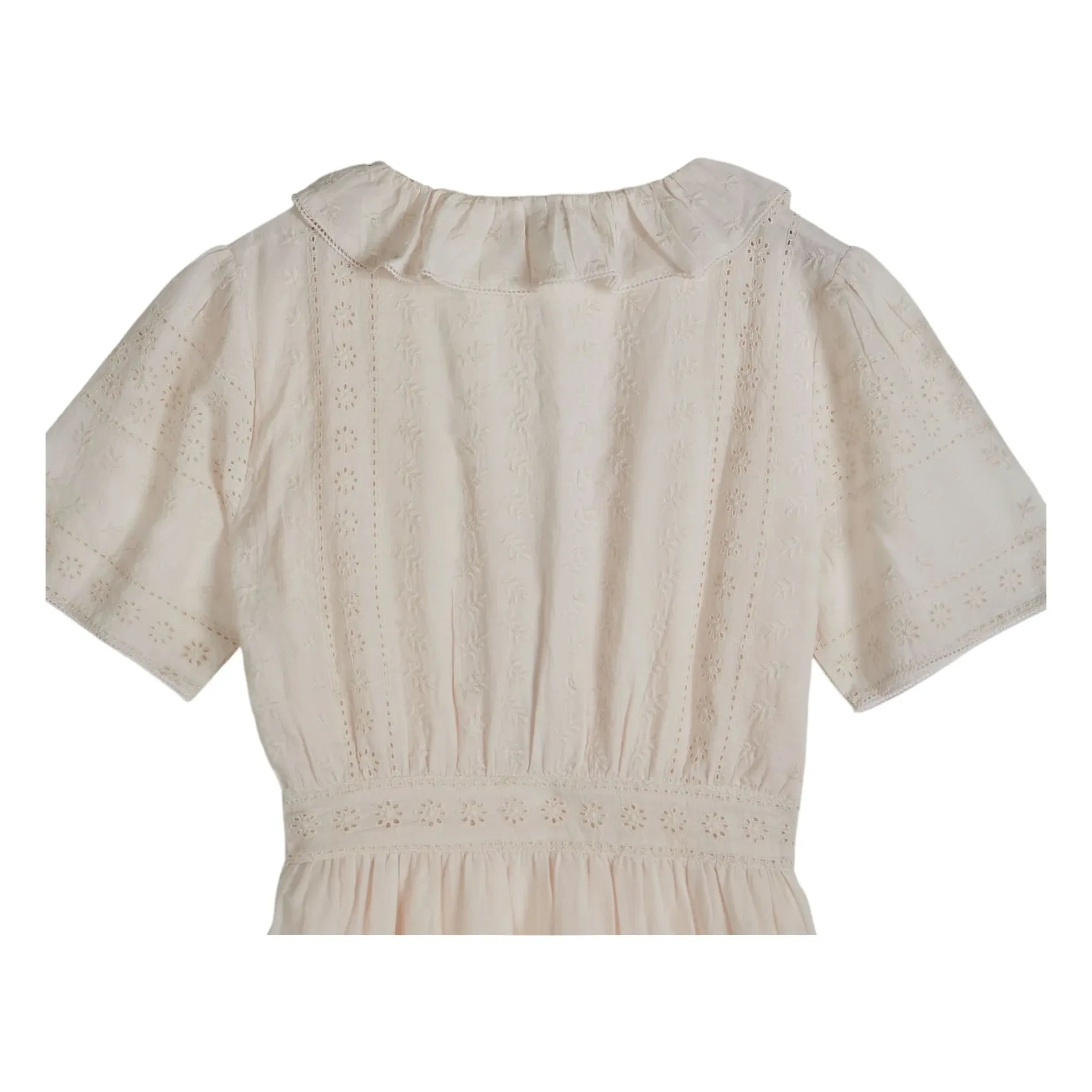 Emile et Ida - Broderie Anglaise Pamuk Elbise | Krem