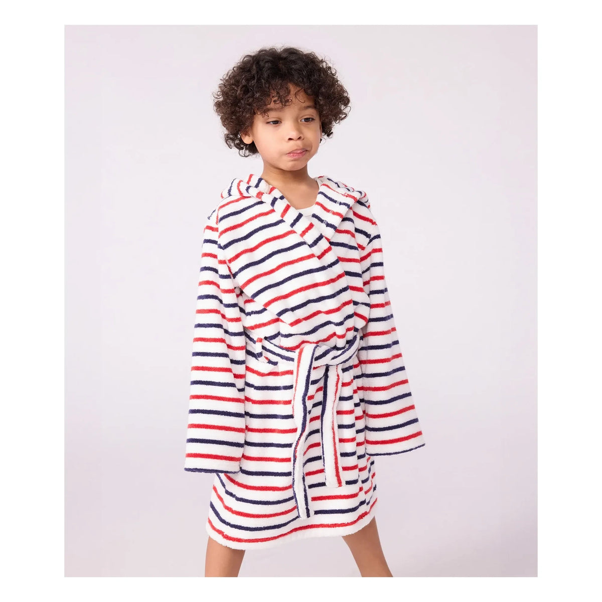Petit Bateau - Çizgili Bornoz | Beyaz