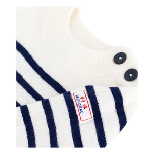 Petit Bateau - Marinière Logo Yün Kazak | Beyaz