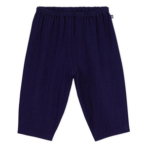 Petit Bateau - Organik Pamuk Gazlı Pantolon | Gece mavisi