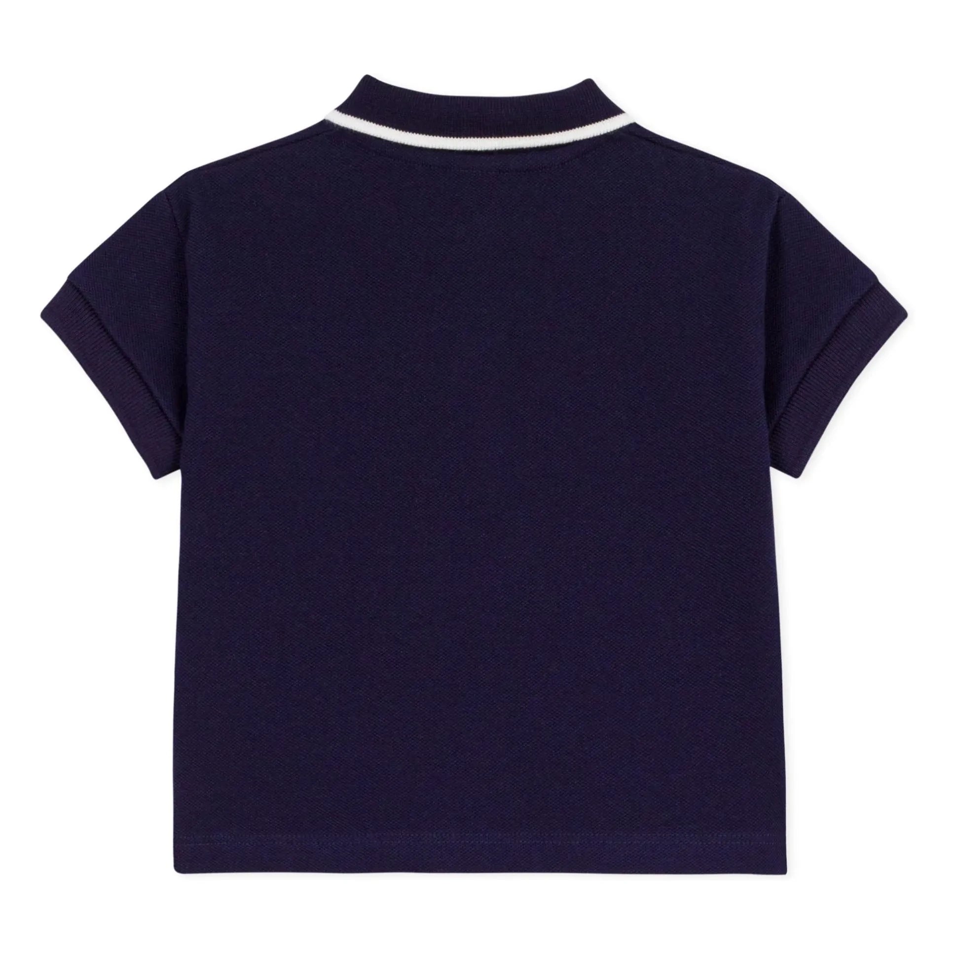 Petit Bateau - Organik pamuklu bebek polo tişört | Gece mavisi