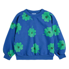 Bobo Choses - Trèfles organik pamuk sweatshirt | Mavi