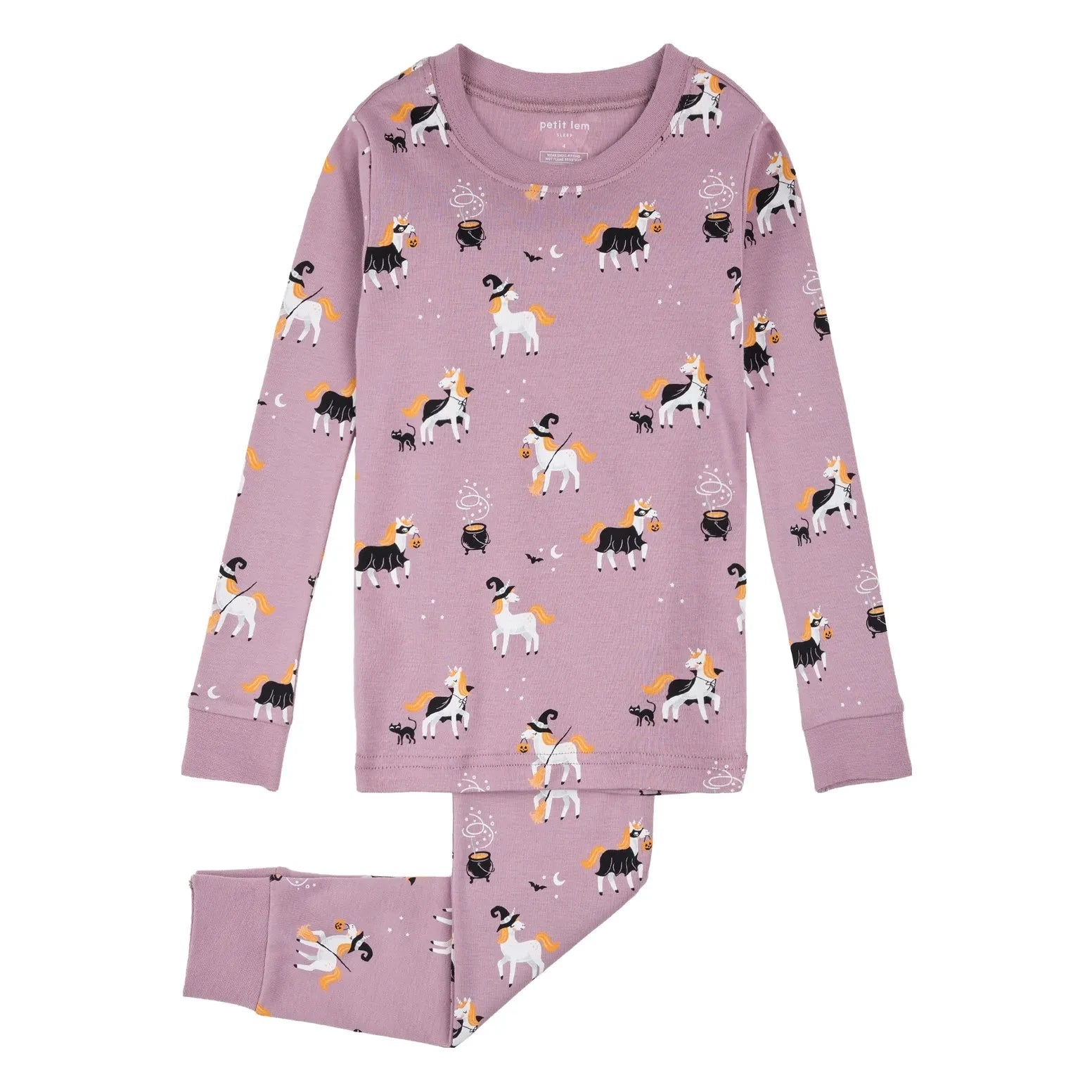 Petit Lem - Organik Pamuklu Tek Boynuzlu At Pijaması | Mauve