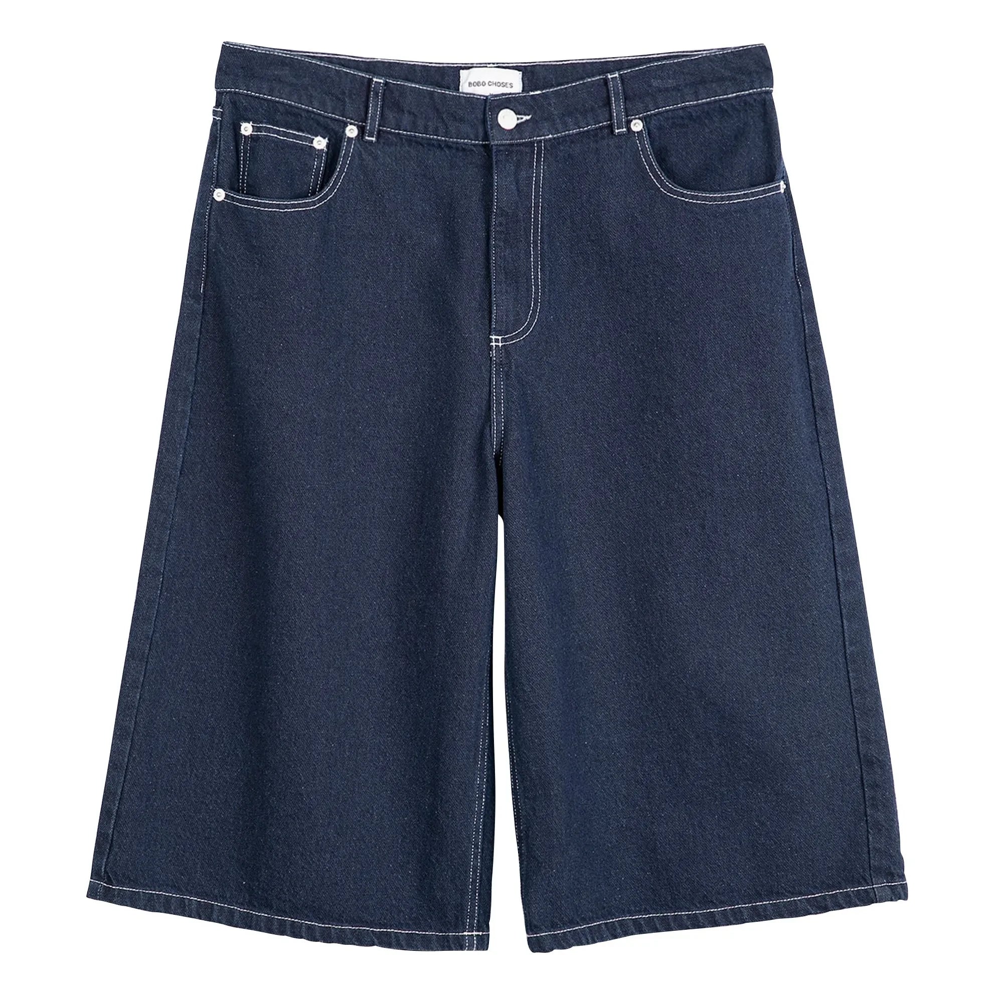 Bobo Choses - Denim Organik Pamuk Bermuda Şort | Mavi