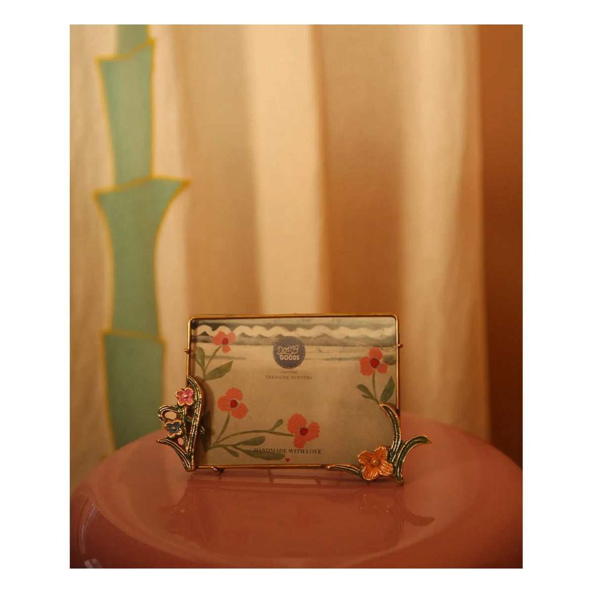 Doing Goods - Ivy pirinç fotoğraf çerçevesi | Pirinç