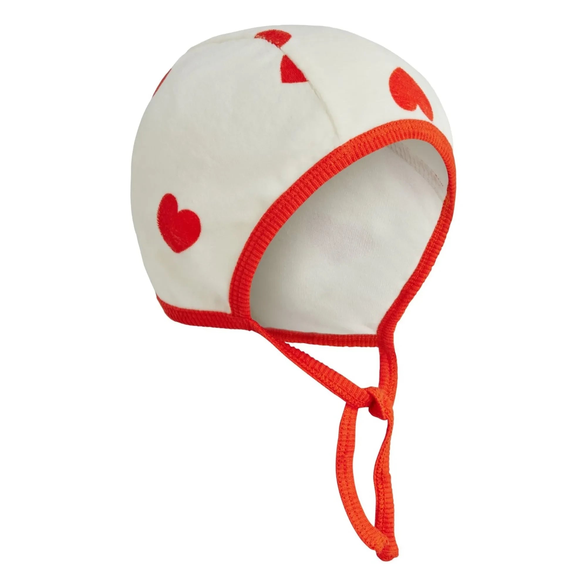 Mini Rodini - Béguin Kalp Desenli Organik Pamuk | White