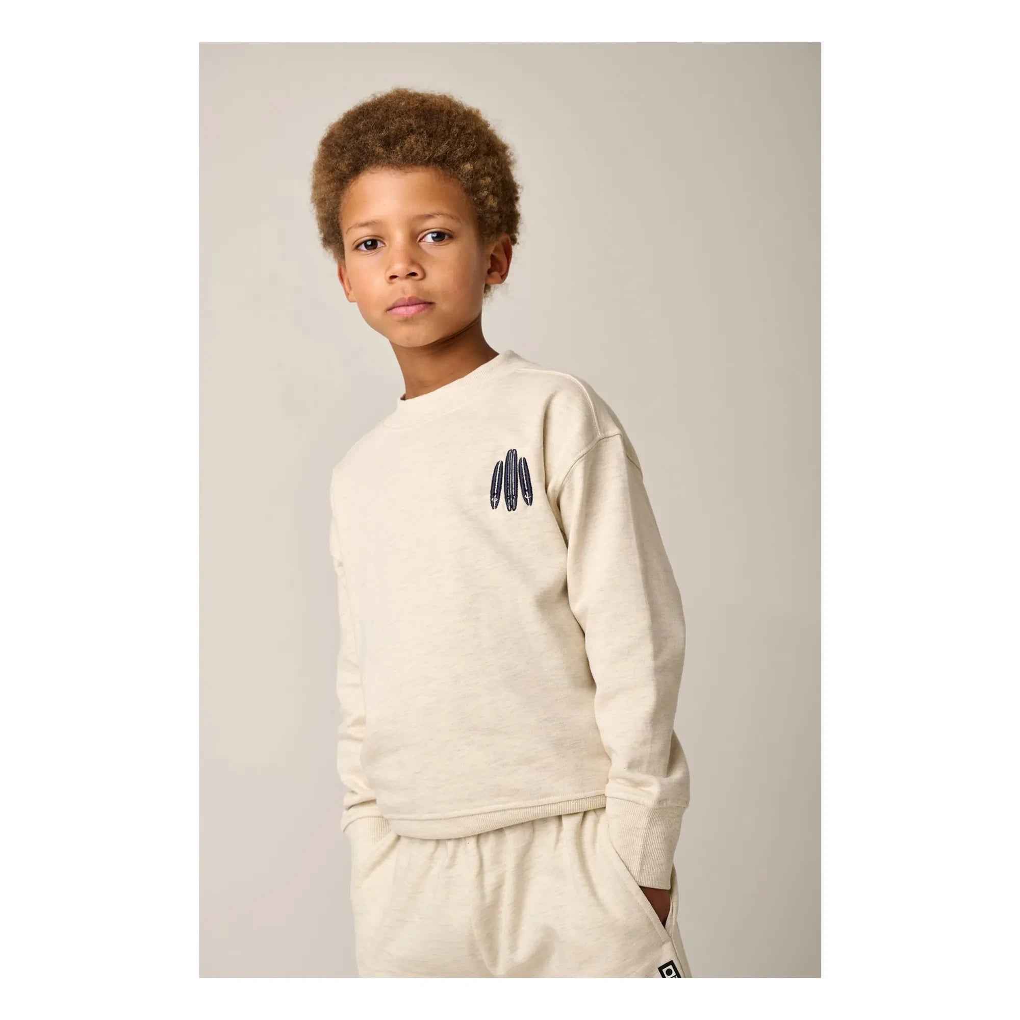 Tumble N'Dry - Oversize Seashore organik pamuk sweatshirt | Heather white