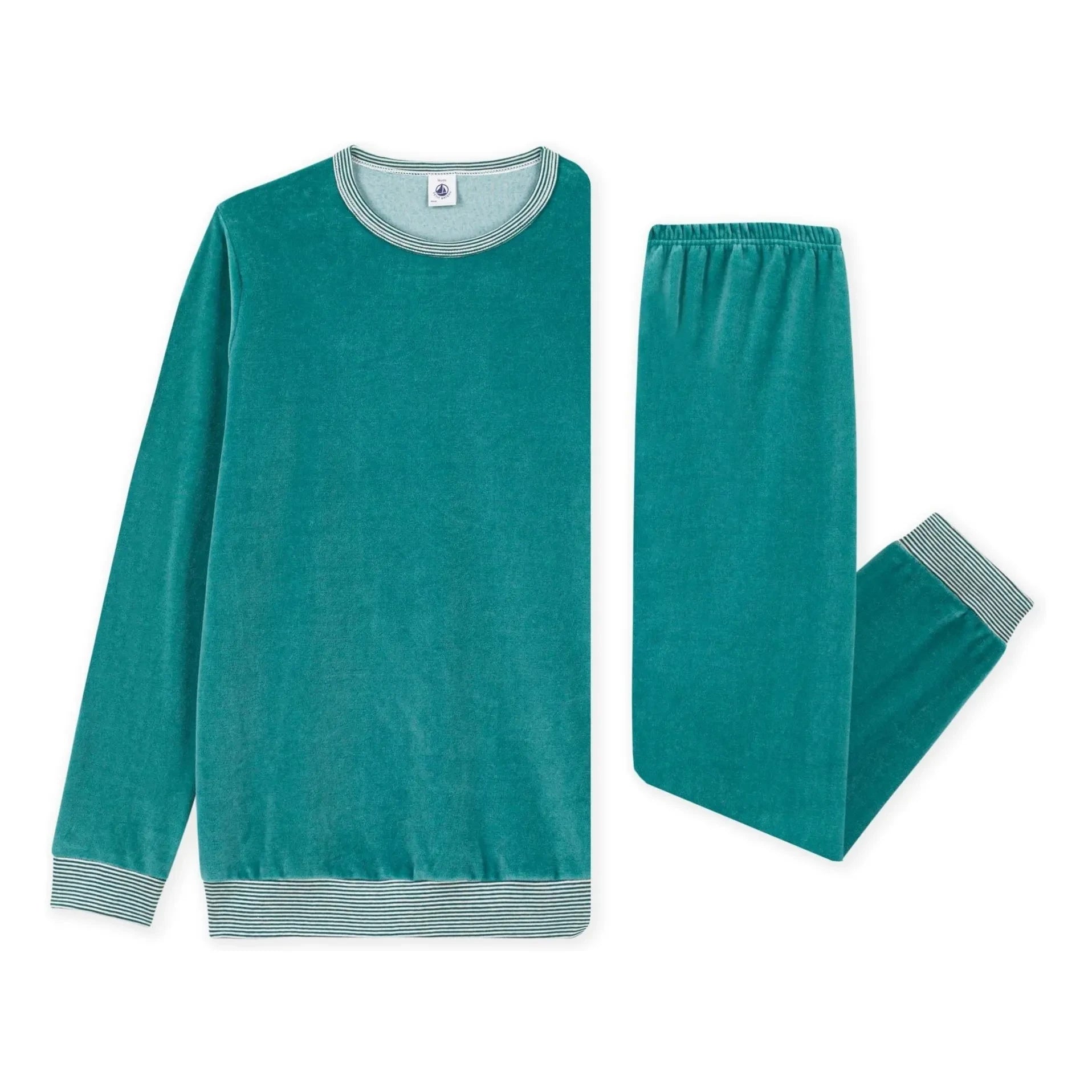 Petit Bateau - Uni Velvet Pijama | Orman Yeşili