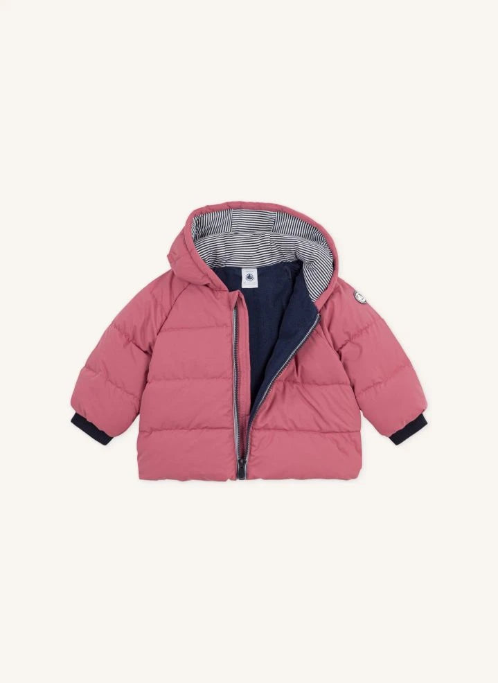 Petit Bateau - Düz Bebek Kaz Tüyü Mont | Pembe