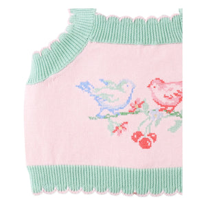 Gingersnaps - Soluk Pembe | Gül Nakışlı Tül Crop Top