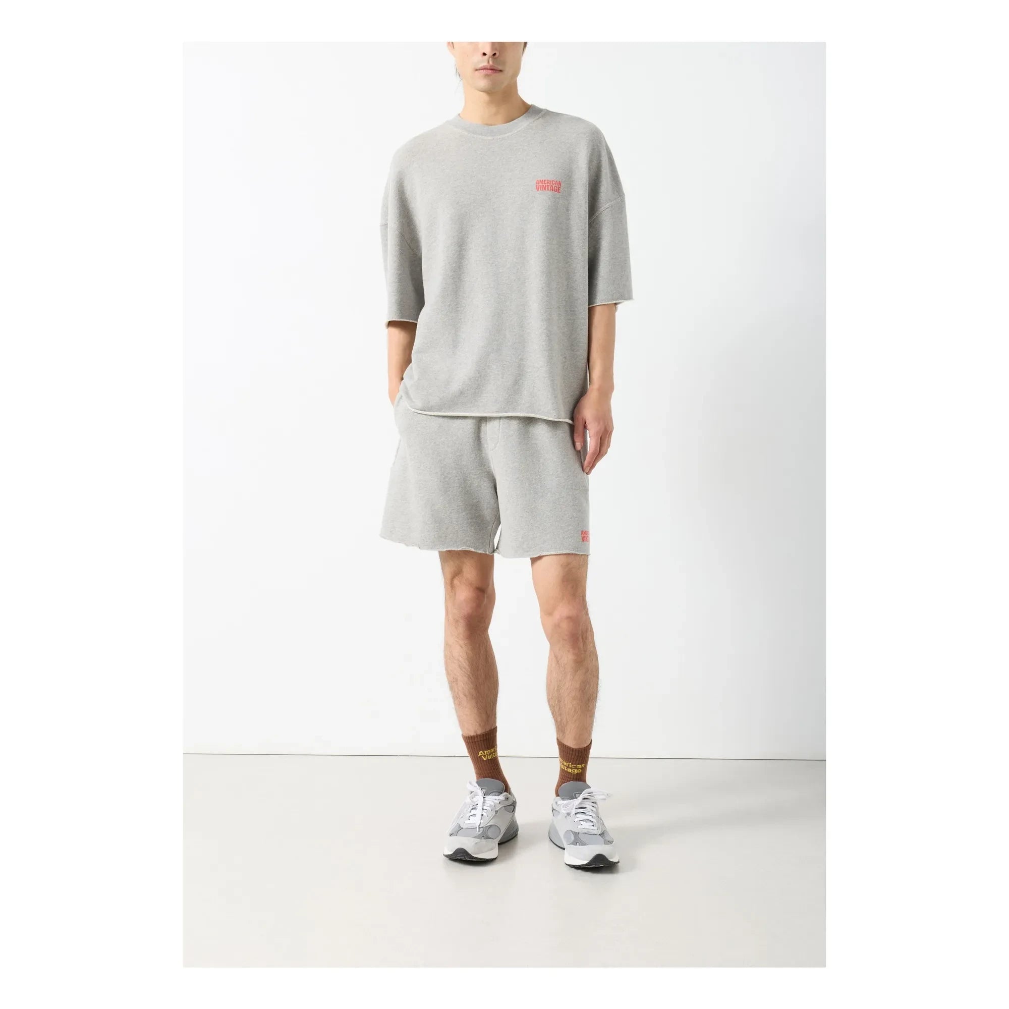 American Vintage - Bisiklet yaka sweatshirt | Gri melanj