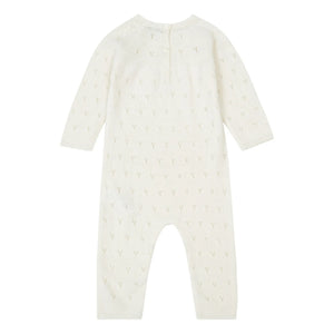 Bonton - Maman Merinos Yünlü Ajurlu Tulum | Ecru