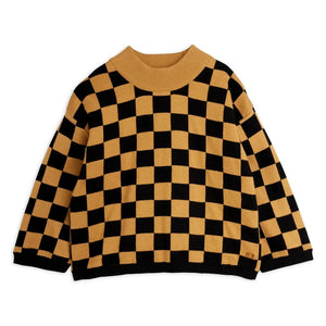 Mini Rodini - Damier organik pamuklu sweatshirt | Kahverengi