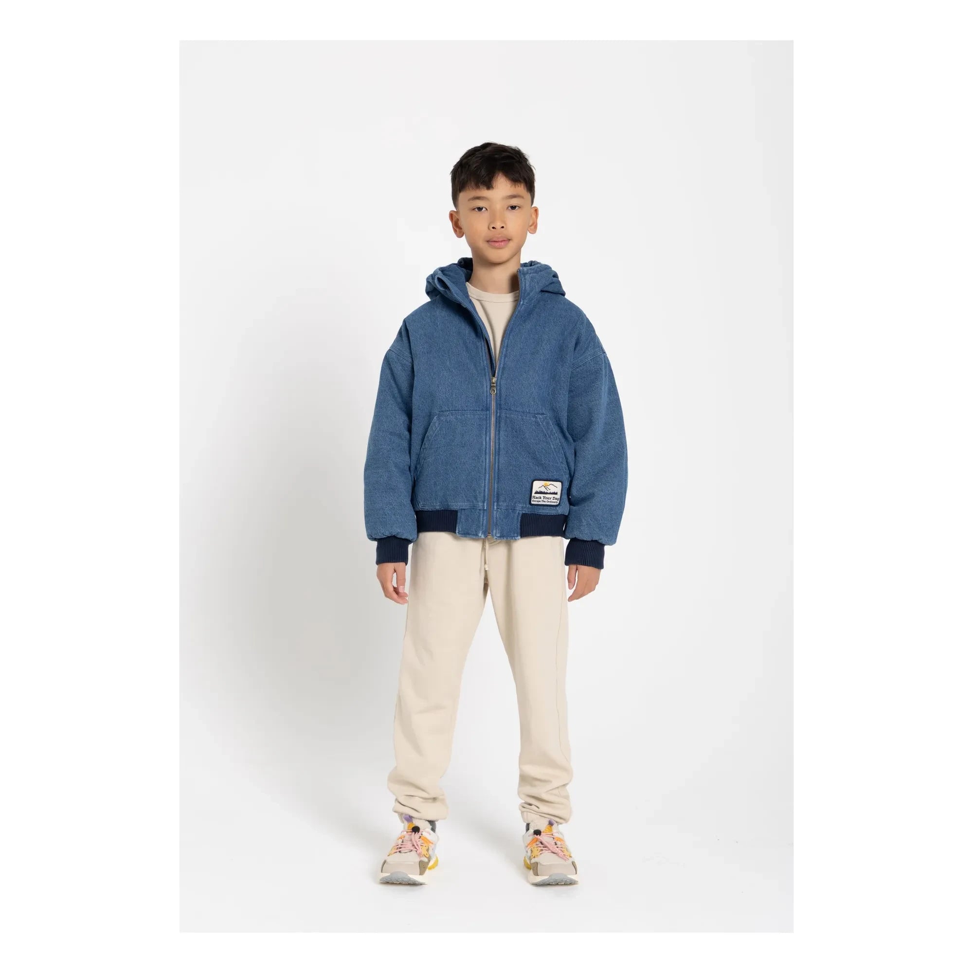 Hundred Pieces - Denim Mat Kapüşonlu Ceket | Denim mavi