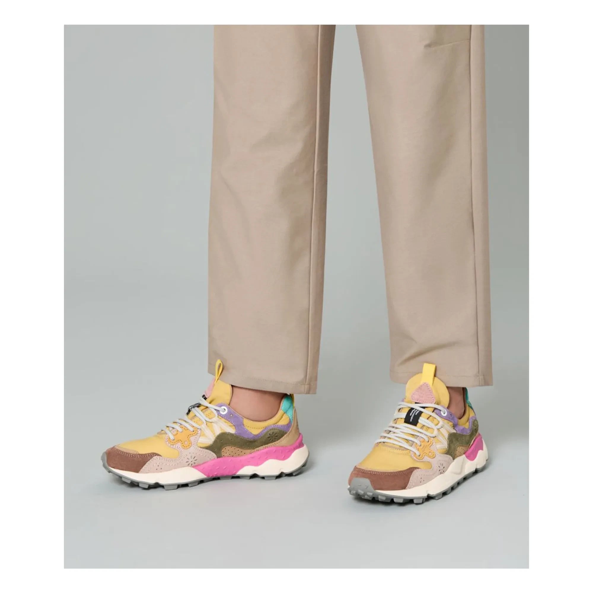 Flower Mountain - Yamano 3 Süet ve Naylon Sneaker | Hardal