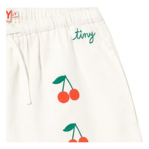 Tinycottons - Kısa Kirazlar Twill | Beyaz