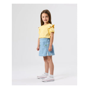 Goldie + Ace - Çilekli Chambray etek | Mavi