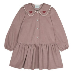 Mipounet - Géraldine Hearts Kadife Elbise | Soluk Pembe