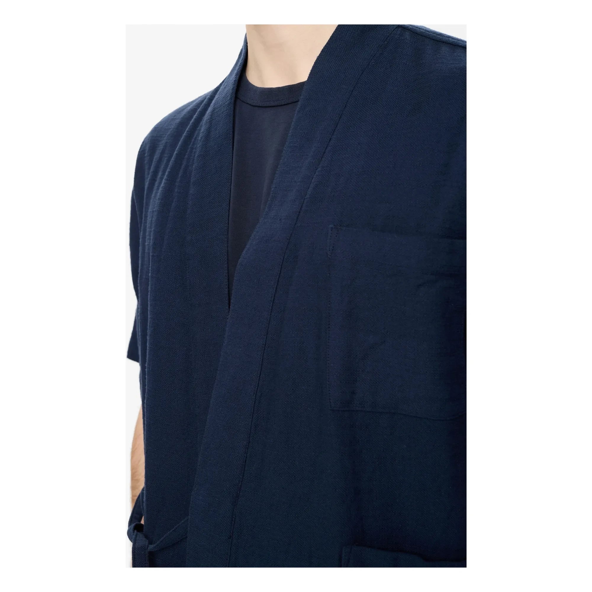 Anerkjendt - Akjesper Twill Kısa Kollu Kimono | Koyu Mavi
