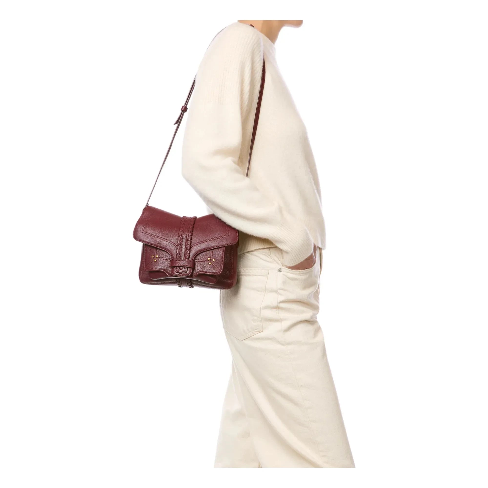 Jérôme Dreyfuss - Harry S Bag Chèvre Grainé | Koyu kırmızı