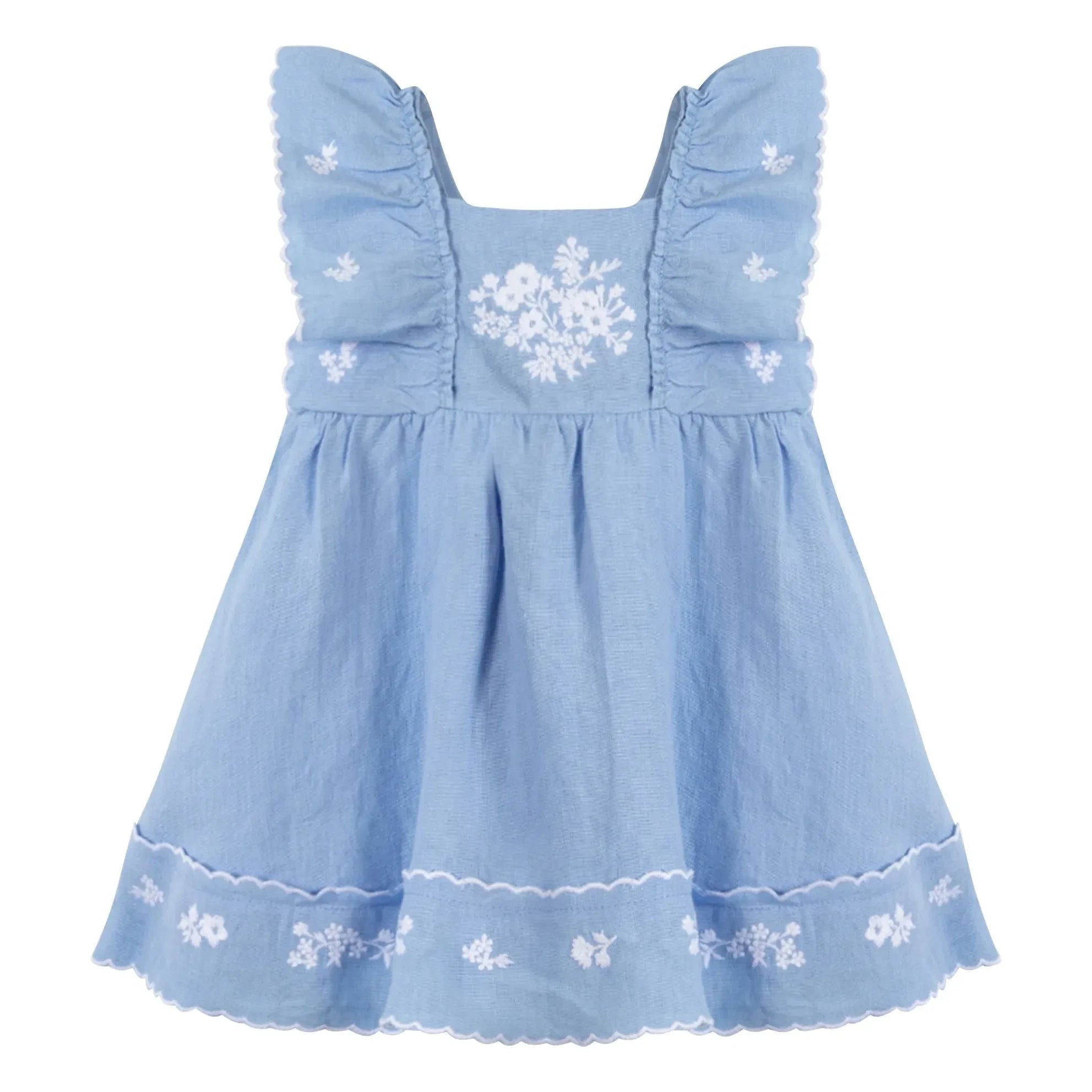 Tartine et Chocolat - İşlemeli Feston Elbise | Azure blue