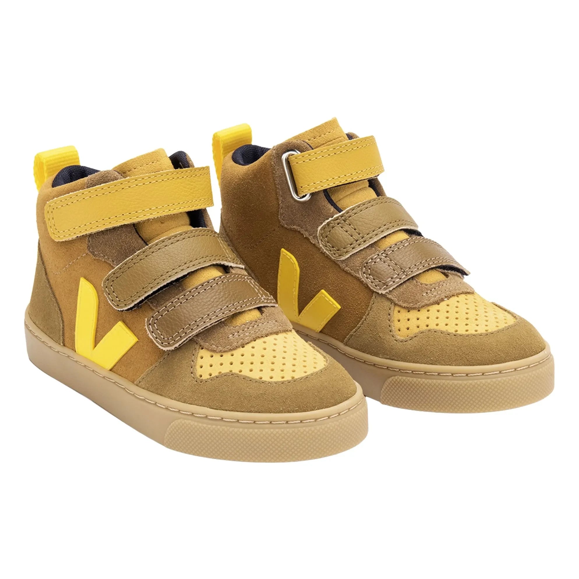 Veja - V-10 Orta Süet Çizik Spor Ayakkabı | Kamel