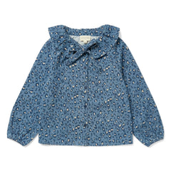 Louis Louise - Angele Leopar Denim Bluz | Mavi