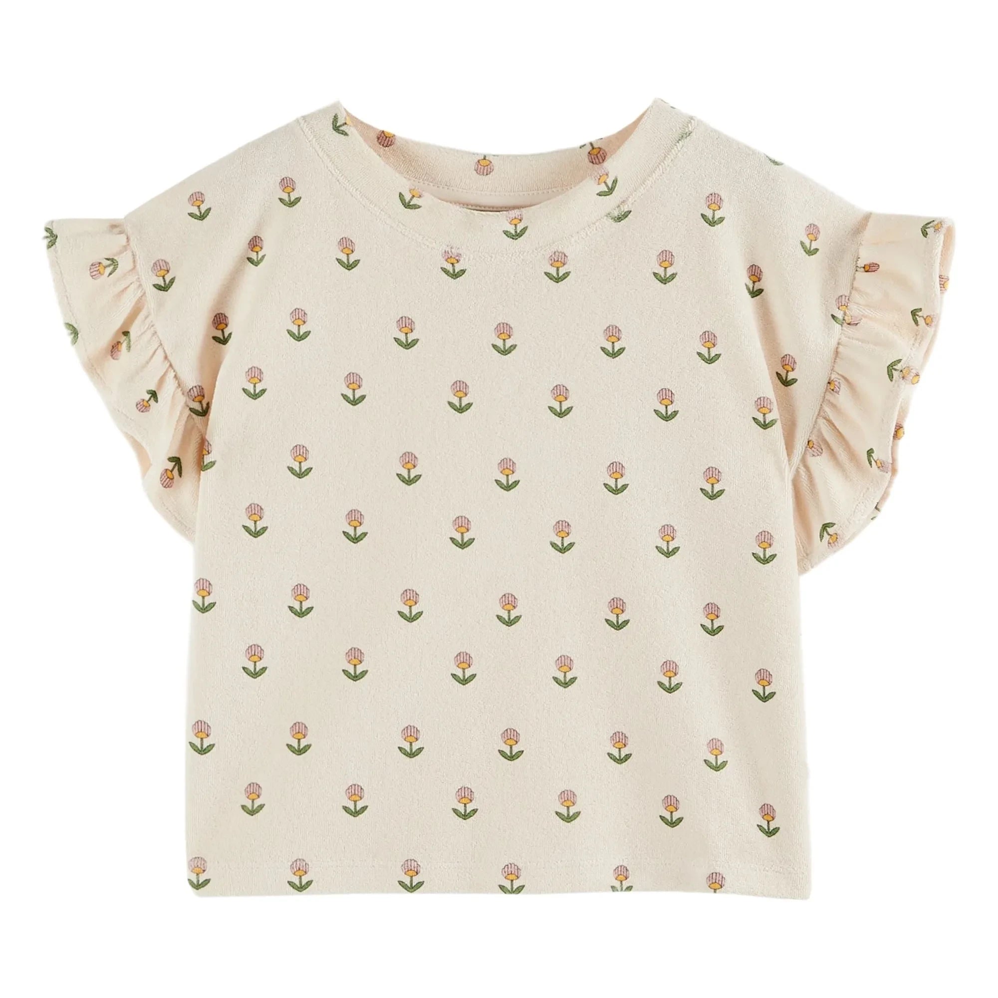 Emile et Ida - Soft Flowers T-Shirt | Krem