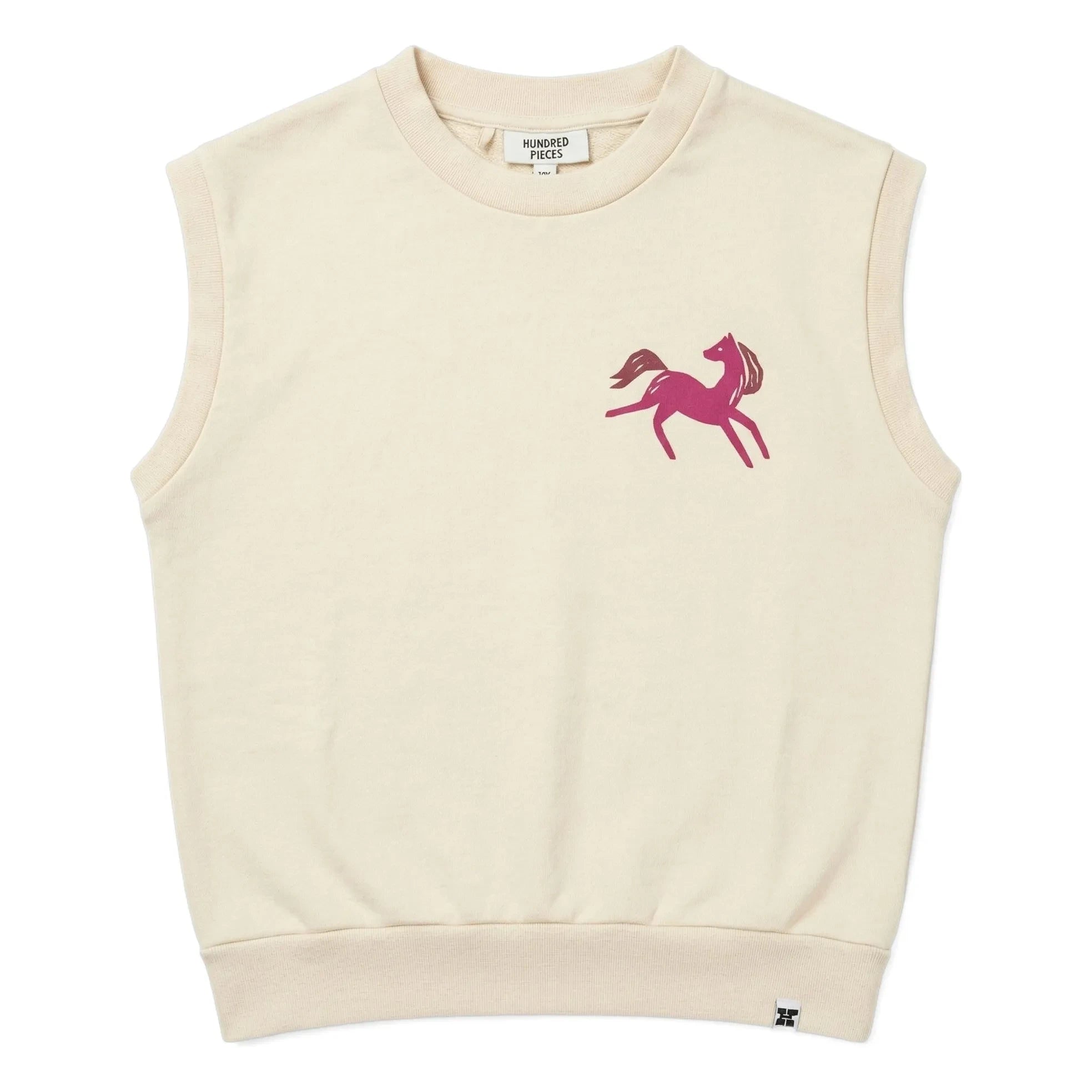 Hundred Pieces - Inaya Horse Organik Pamuk Kolsuz Sweatshirt | Krem