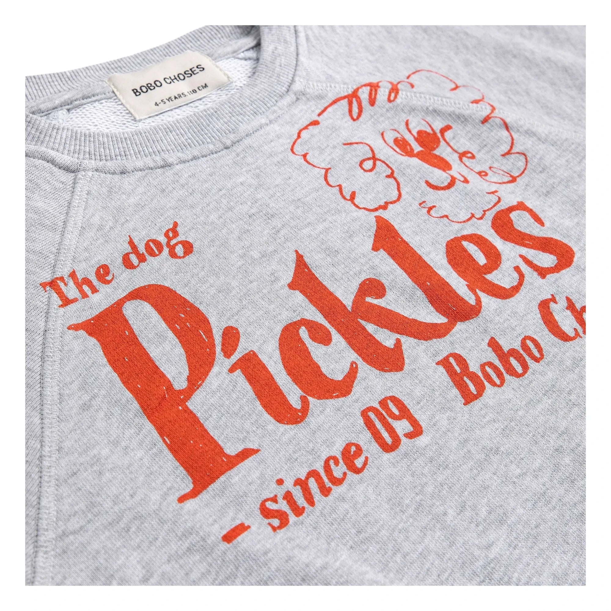 Bobo Choses - The Dog Pickles Organik Pamuklu Kolsuz Sweatshirt | Gri melanj