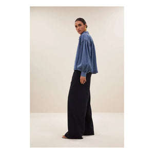 By Bar - Sarah Pamuk bluz | Denim mavisi