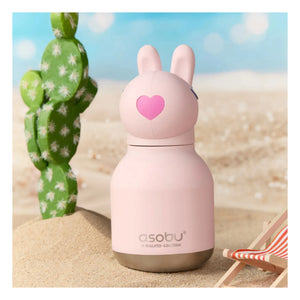 Asobu - Mini paslanmaz çelik su şişesi Rabbit | Soluk Pembe