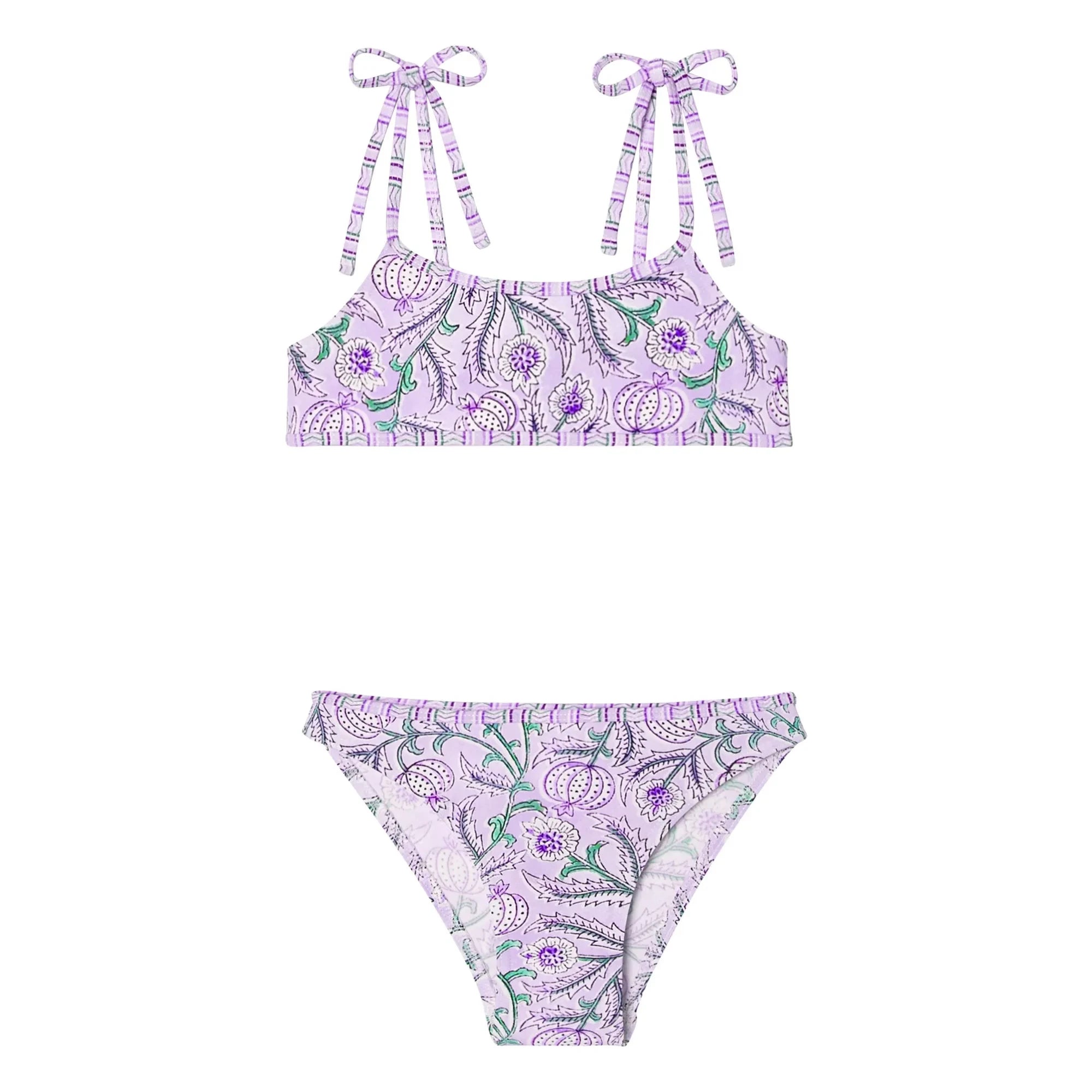 Lison Paris - 2 Parça Mayo Poppy Çiçekli Geri Dönüştürülmüş Lifler | Lila