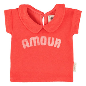 Piupiuchick - Amour Eponge Organik Pamuk T-shirt | Kırmızı