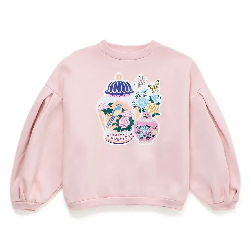 Maison Mangostan - Porselen Sweatshirt | Soluk Pembe