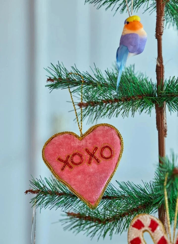 Rice - Xoxo Kalp Noel süsü | Pembe - زينة عيد الميلاد على شكل قلب Xoxo | وردي