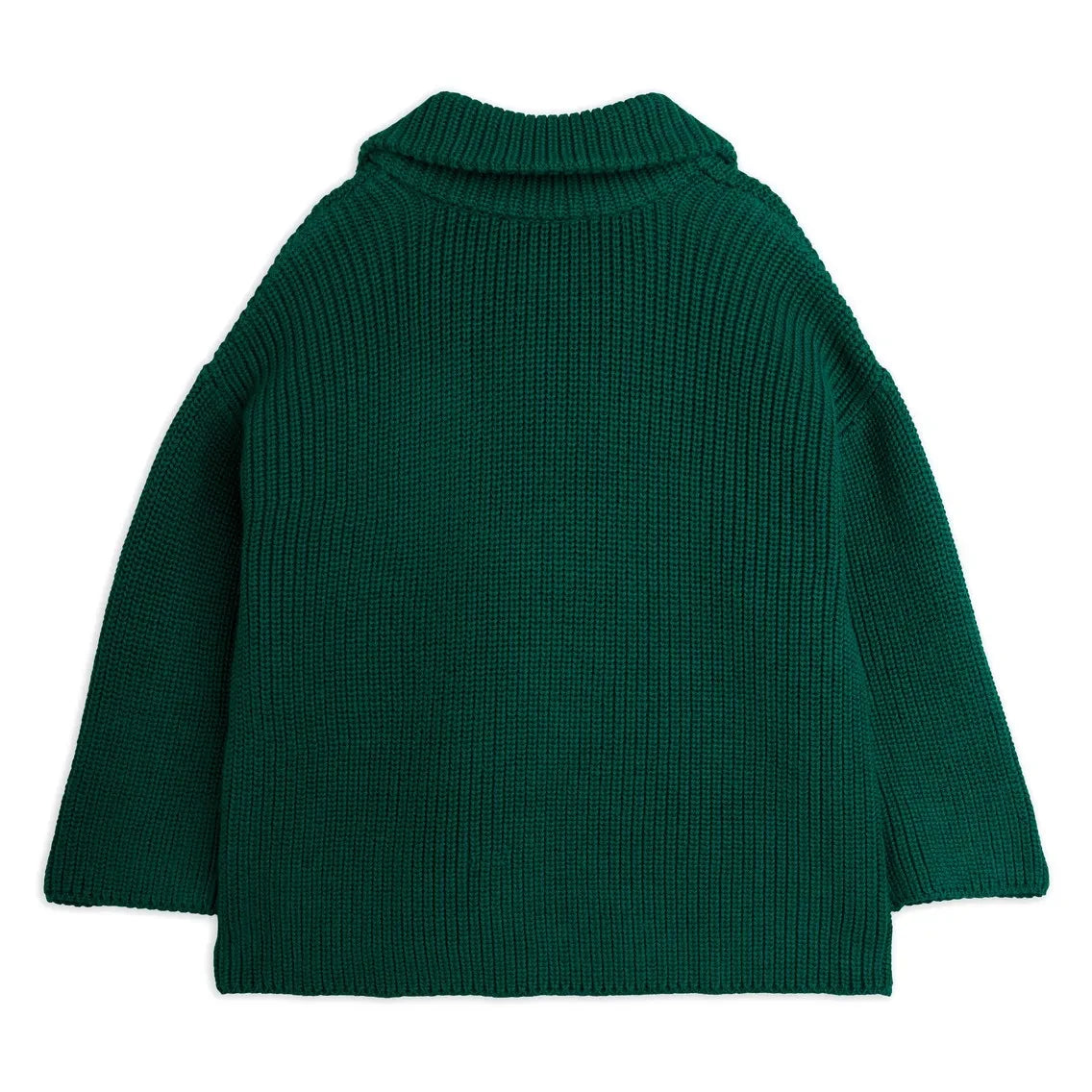 Mini Rodini - Panda Organik Pamuklu Fermuarlı Kazak | Yeşil