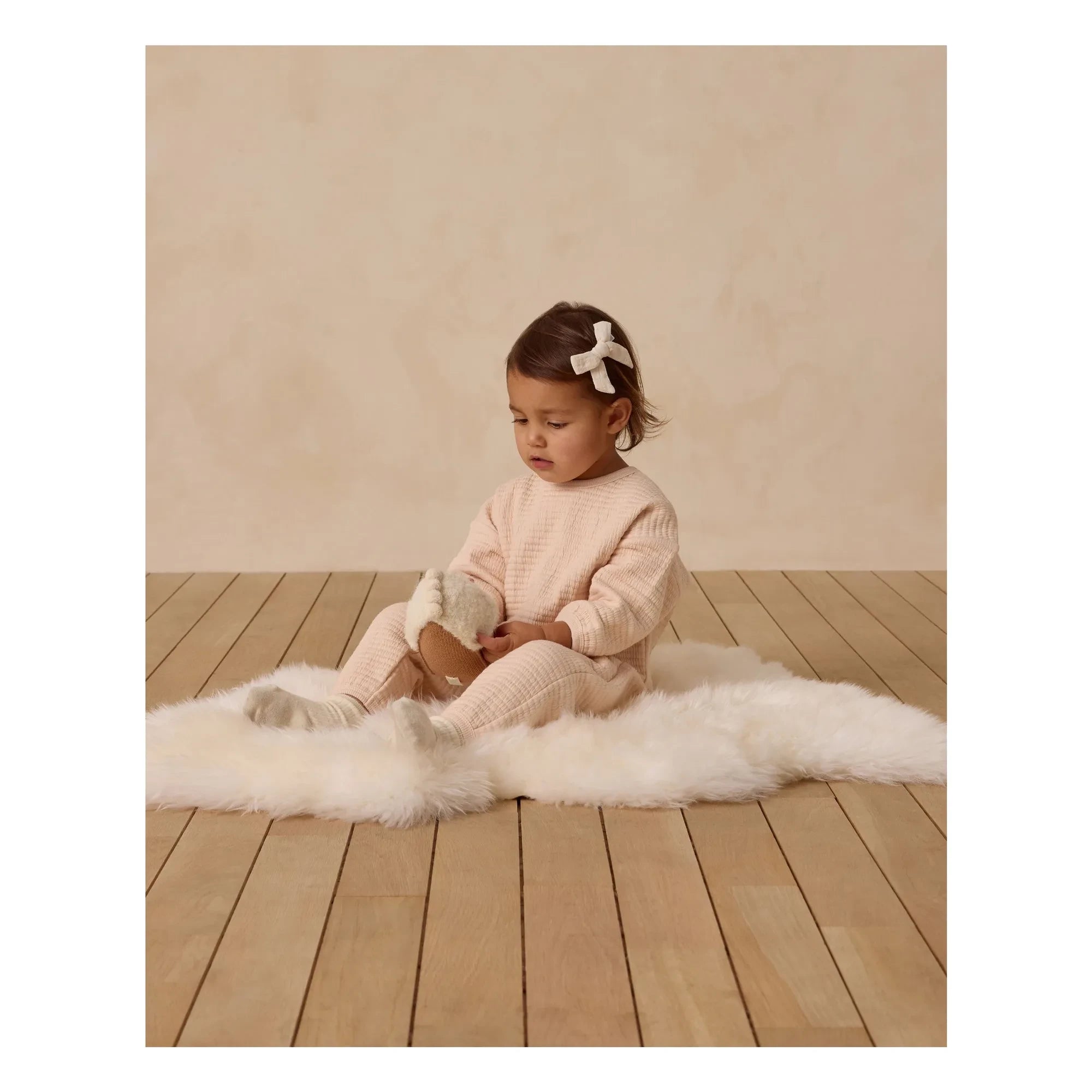 Quincy Mae - Knit Sweat ve Jogger Seti | Coral