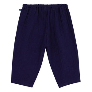 Petit Bateau - Organik Pamuk Gazlı Pantolon | Gece mavisi
