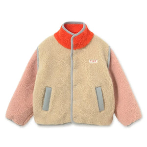 Tinycottons - Renk Bloklu Sherpa Tarzı Ceket | Pembe
