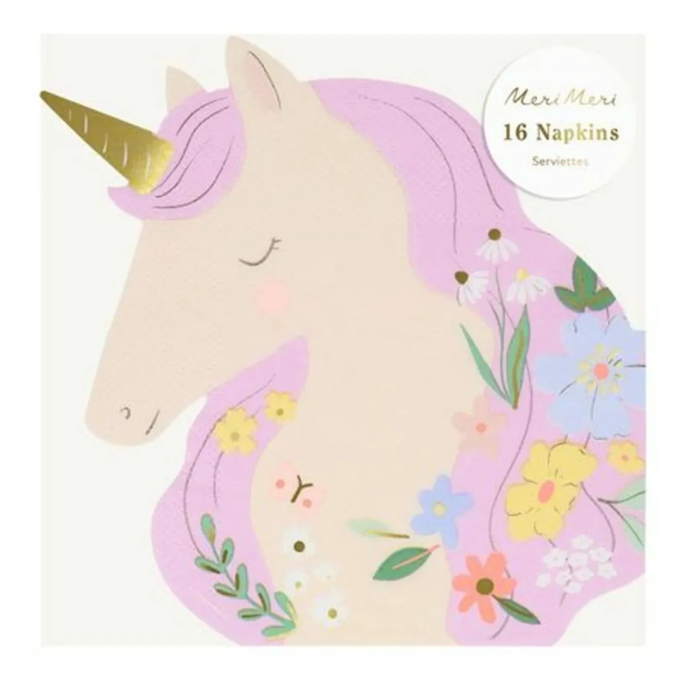 Meri Meri - Çayır Unicornları Büyük Kağıt Peçeteler - 16'lı Set