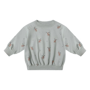 Quincy Mae - Elans organik pamuk sweatshirt | Gri mavi