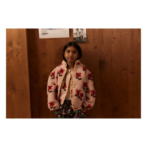 Hello Simone - Çiçek Desenli Sherpa Ayı Ceketi | Pembe
