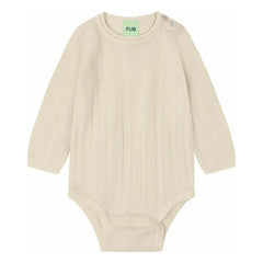 FUB - Merinos Yün Nervürlü Body | Ecru