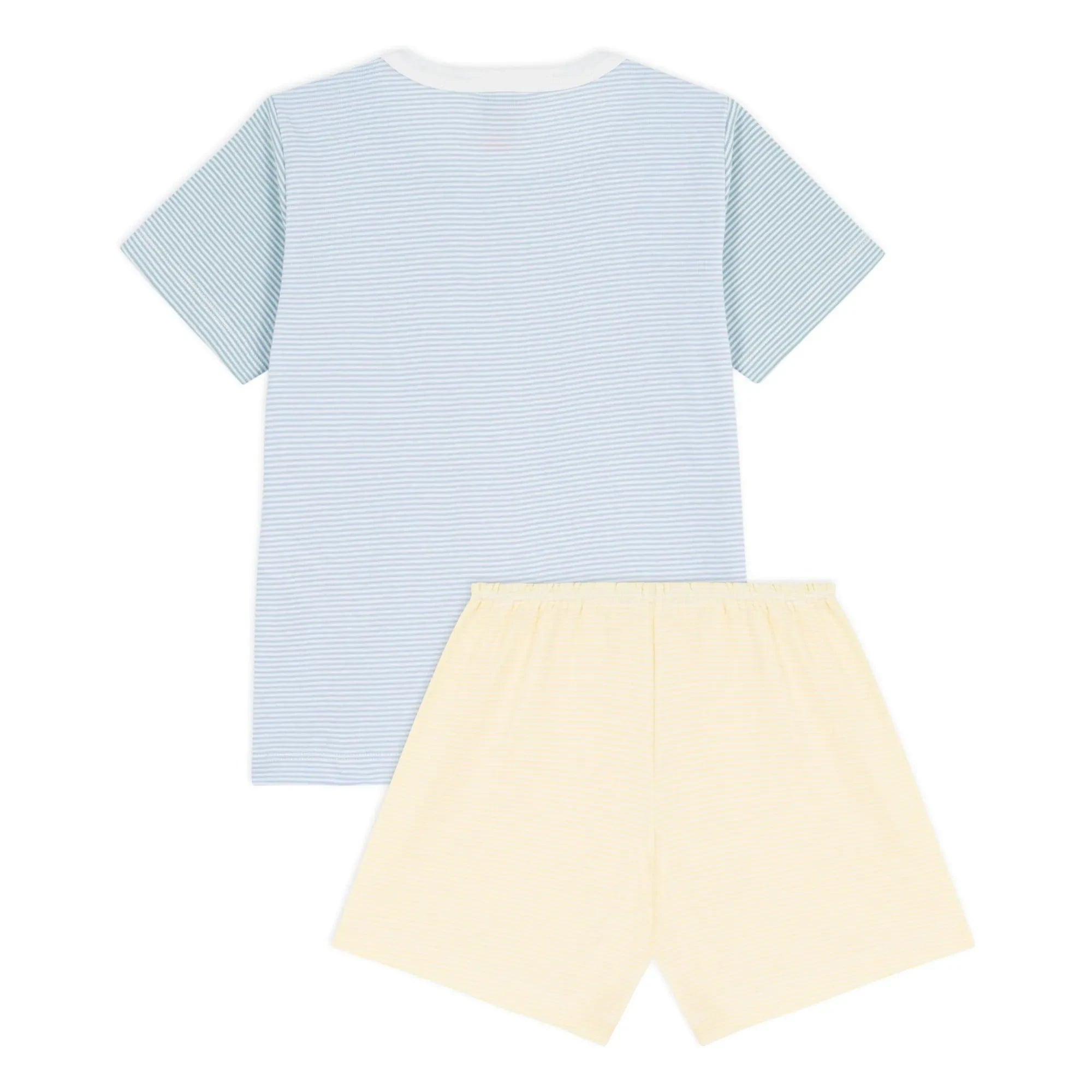 Petit Bateau - Milleraies Renk Bloklu Çizgili Pijama Şortu | Mavi